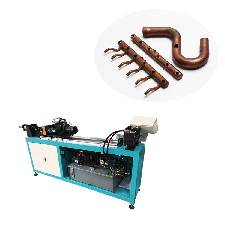 Automatic NC Hydraulic Flute Pipe Hole Punching  Punching Machine for Steel Copper Collar Tube Refrigerator Manifold
