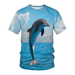 New Dolphin Shark 3D Print T-shirt Fashion Streetwear Tees Men Woman Short Sleeve T Shirts Oversized Hip Hop Harajuku Kids Tops