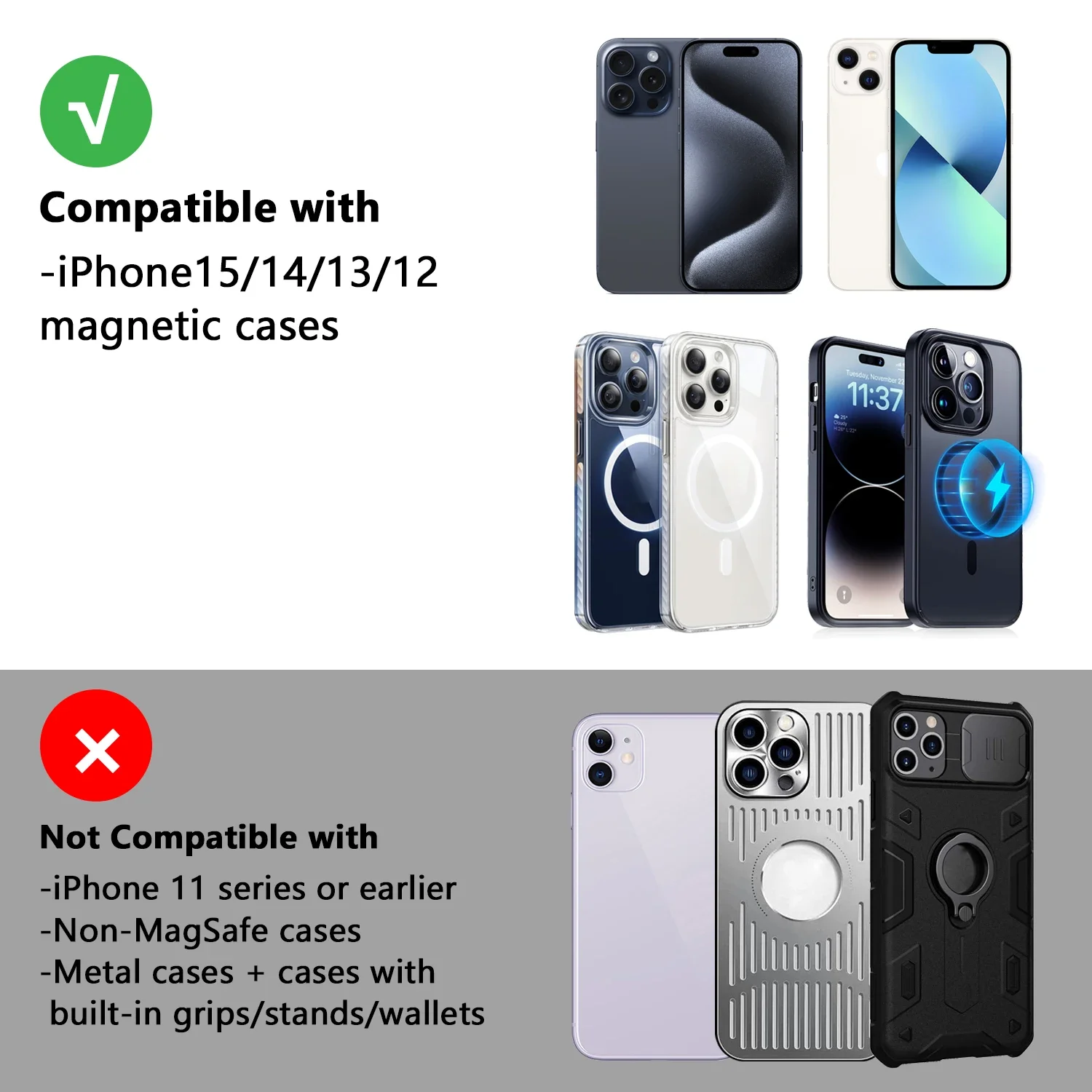 30W Magnetic Car Wireless Charger for iPhone 15 14 13 12 pro max Samsung Air Vent Mount Car Phone Holder Stand Fast Car Charging - náhled 5