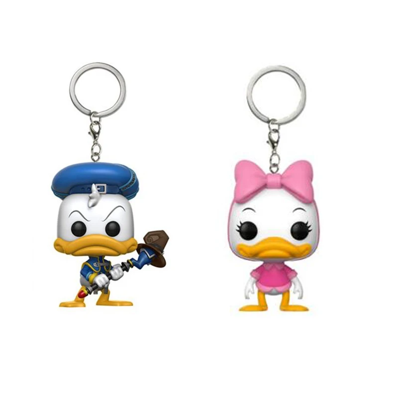 Duck Tales Donald Webby Scrooge Mcduck Pocket Keychain Cute Doll Vinyl Figure Key Chain Collection Model Toys Keyring