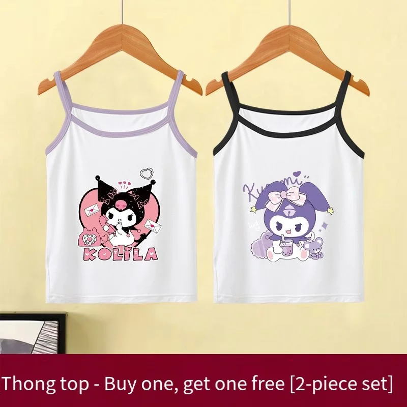 

2 шт. Sanrio хлопковая основа Kuromi Kawaii жилет на слинге летний новый стиль для девочек тонкий высококачественный детский жилет без рукавов с героями мультфильмов