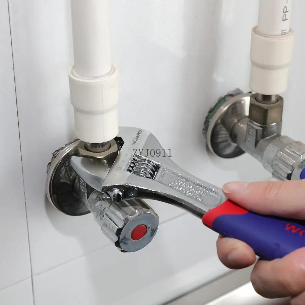 : 3PC Chrome Vanadium ชุดประแจแบบยืดหยุ่น 6 "8" 10 "Wide Jaws ประแจปรับเหล็ก Spanner ชุดซ่อมเครื่องมือเกียร์