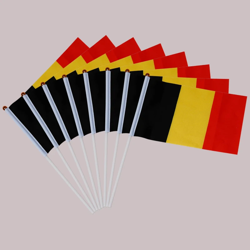 

Custom Hand Flag 100pcs belgium Hand Flag National belgium Hand Flag 14*21cm Polyester Banner