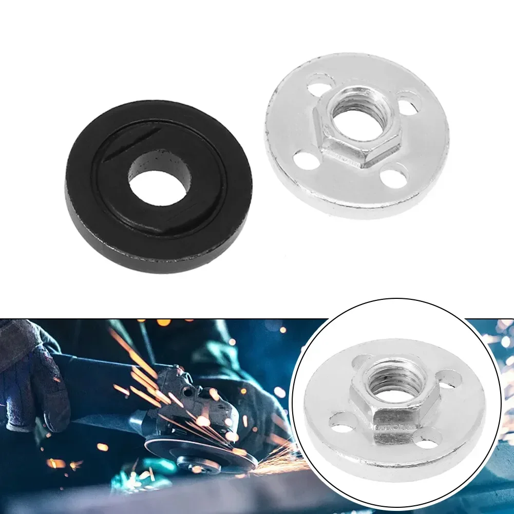 2pcs/set Pressure Plate Cover Hexagon Nut Fitting Tool Inner Outer Flange Nut Set For Type 100 Angle Grinder Polisher Power Tool