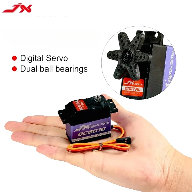 JX Servo DC6015 15KG Metal Gear 4.8-6.6V 0.10 Sec Servo digitale a coppia elevata per accessori per aerei robot per auto RC