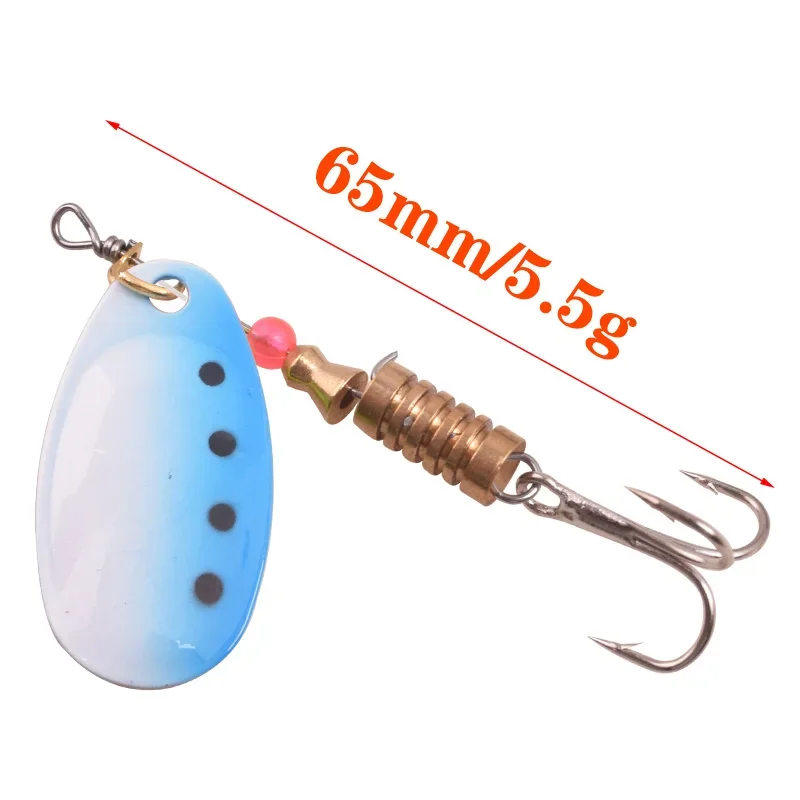 Leurres de pêche en métal, hameçons triples de 2,5g, 3,5g et 5,5g, avec spinners, appâts artificiels, pour la pêche à la carpe et à l\'achigan, 1