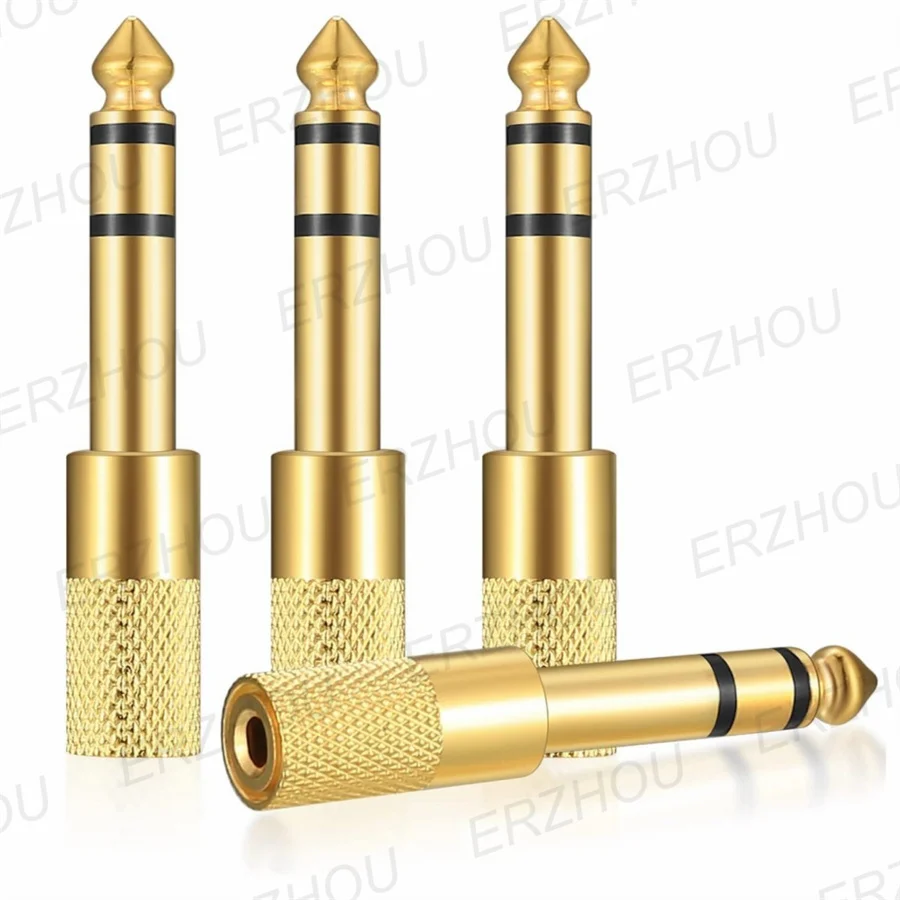 10PCS Hifi 1/4 Inch 6.35mm Male to 3.5mm Female Stereo Headphone Audio Adapter Amplifier Mixer Guitar 6.35 to 3.5 Converter