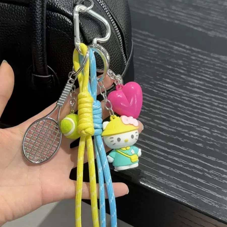 

Cartoon For KT Keychain Kawaii Ornament Bag Accessory Car Keyring Creative Vehicle Decoration Doll Pendant Gift