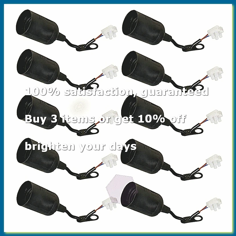 ●10Pcs E27 Lamp Holder Construction Socket Lamp Holder DIY Construction Site Socket Renovation Socket Lighting Accessorie-A57M