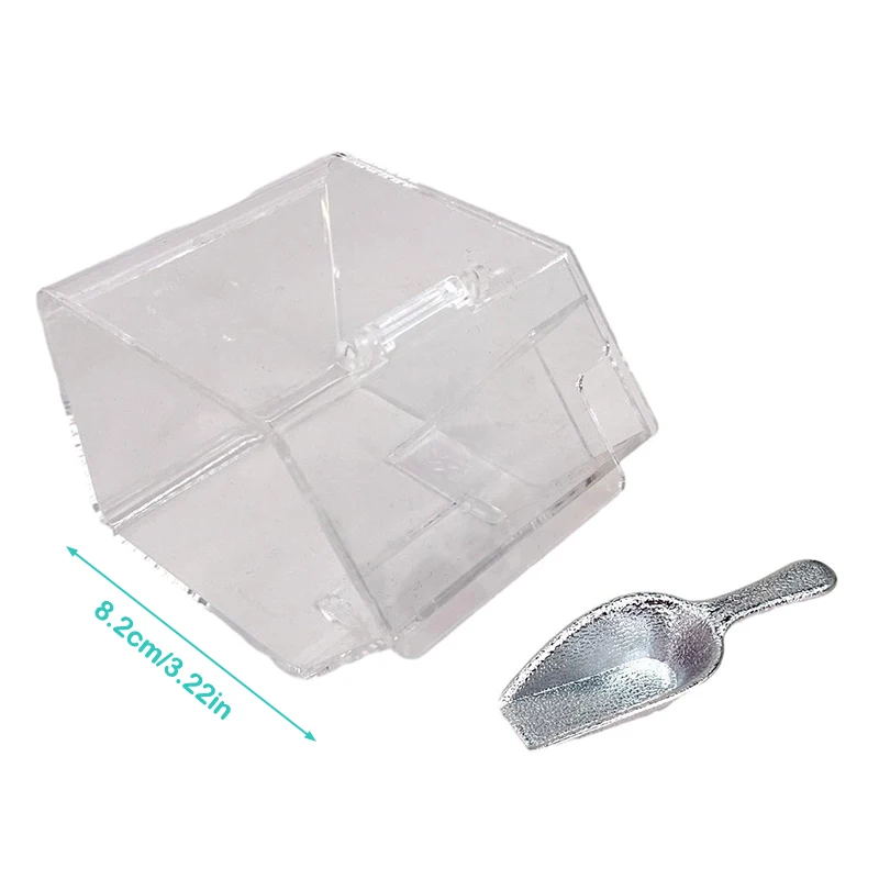 Boîte de Rangement Transparente Miniature pour Maison de Course, Présentoir Étanche à la Poussière avec Pelle, Jouet de Décoration de Modèle de Meuble, 1 Ensemble