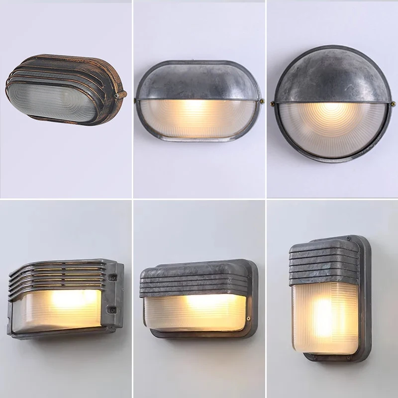 Retro Wall Lamp Outdoor Waterproof E27 Ceiling Lamp Corridor Balcony Villa Courtyard Road Street Exterior Wall Sconce Lighting