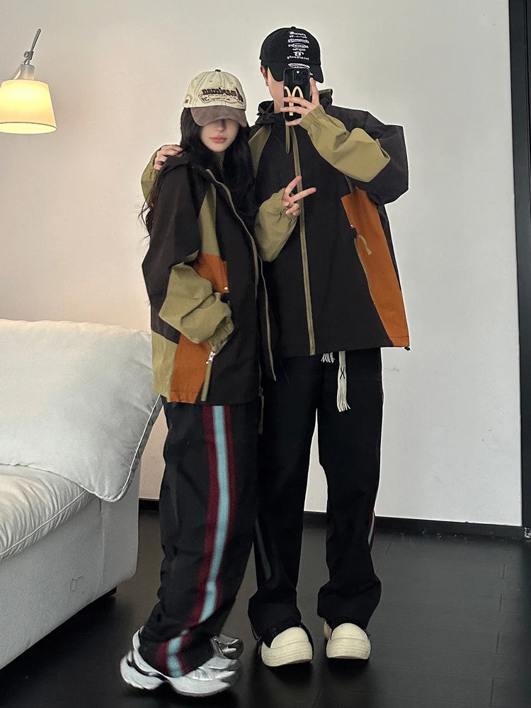 American Style Loose Student Class Uniform Set Seven Puzzles Spring Autumn Jacket Couple Outerwear Casual Popular Hat