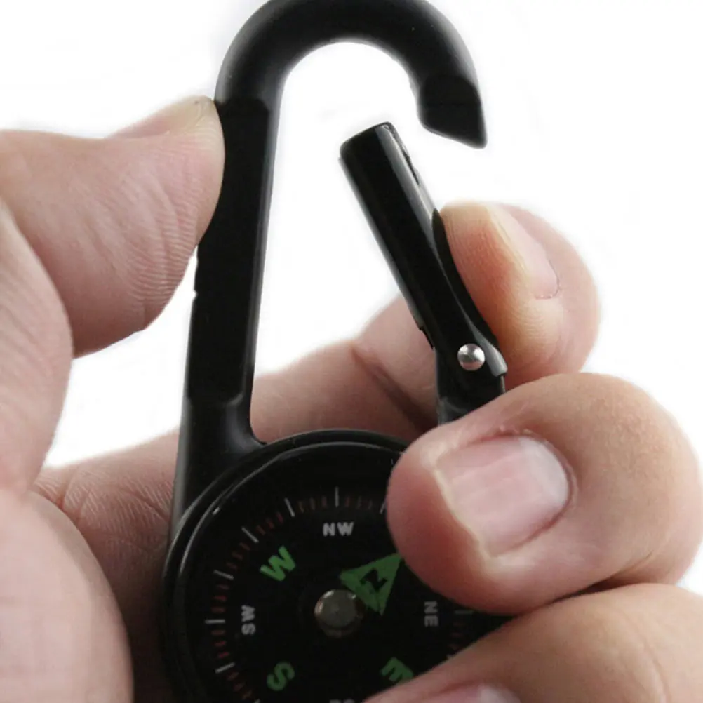 

Compass Alloy Carabiner Outdoor Supply Key Chain Safety Waterproof Climbing Pocket