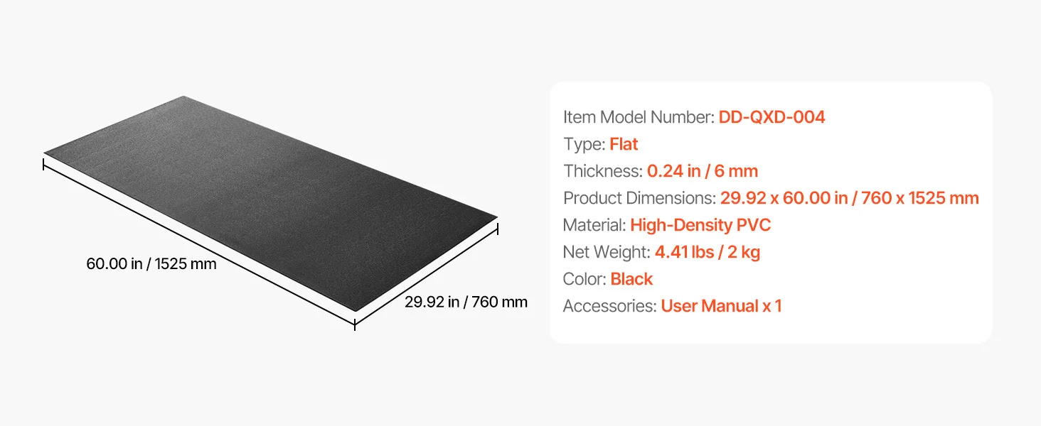 SucceBuy Treadmill Mat for Carpet Floor Exercise Equipment Mat for Elliptical Walking Pad High Density PVC Protector for Home