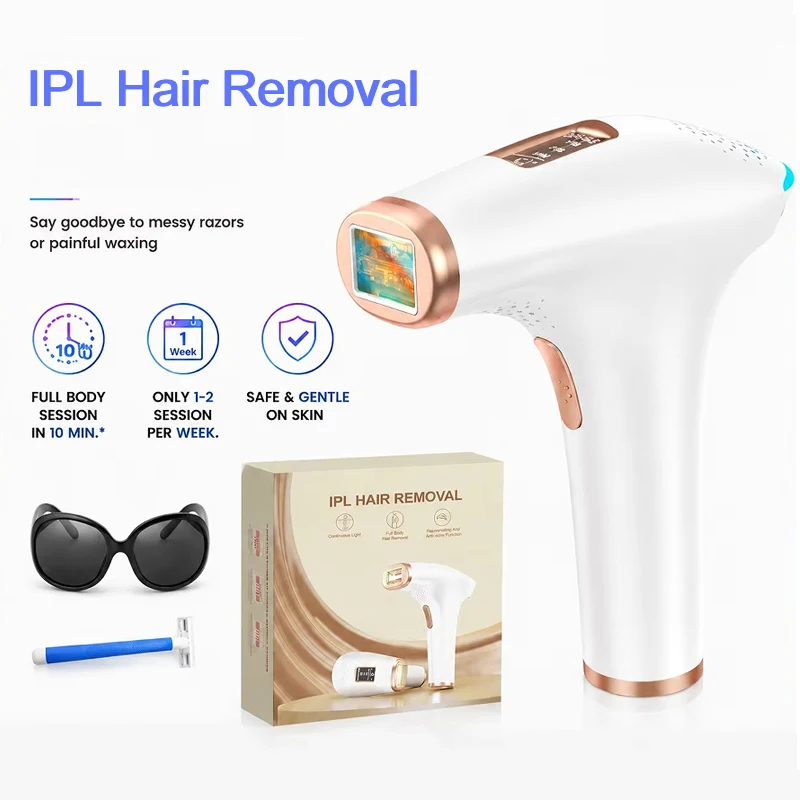 IPL Hair Removal Device 999900 Flashes Dual Modes Permanent Epilator HR/RA/SC 3 in 1 Whole Body Treament Home Use for Women Men