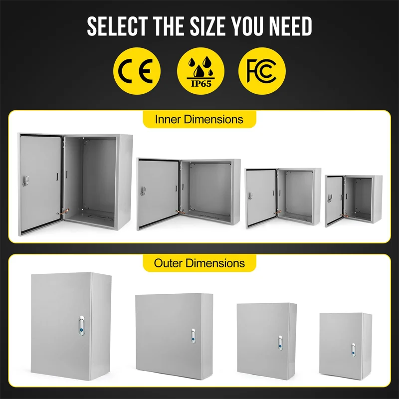 Cold Rolled Steel Box IP65 Waterproof Electrical Distribution Box Electrical Lock Cabinet Outdoor Junction Control Metal Box