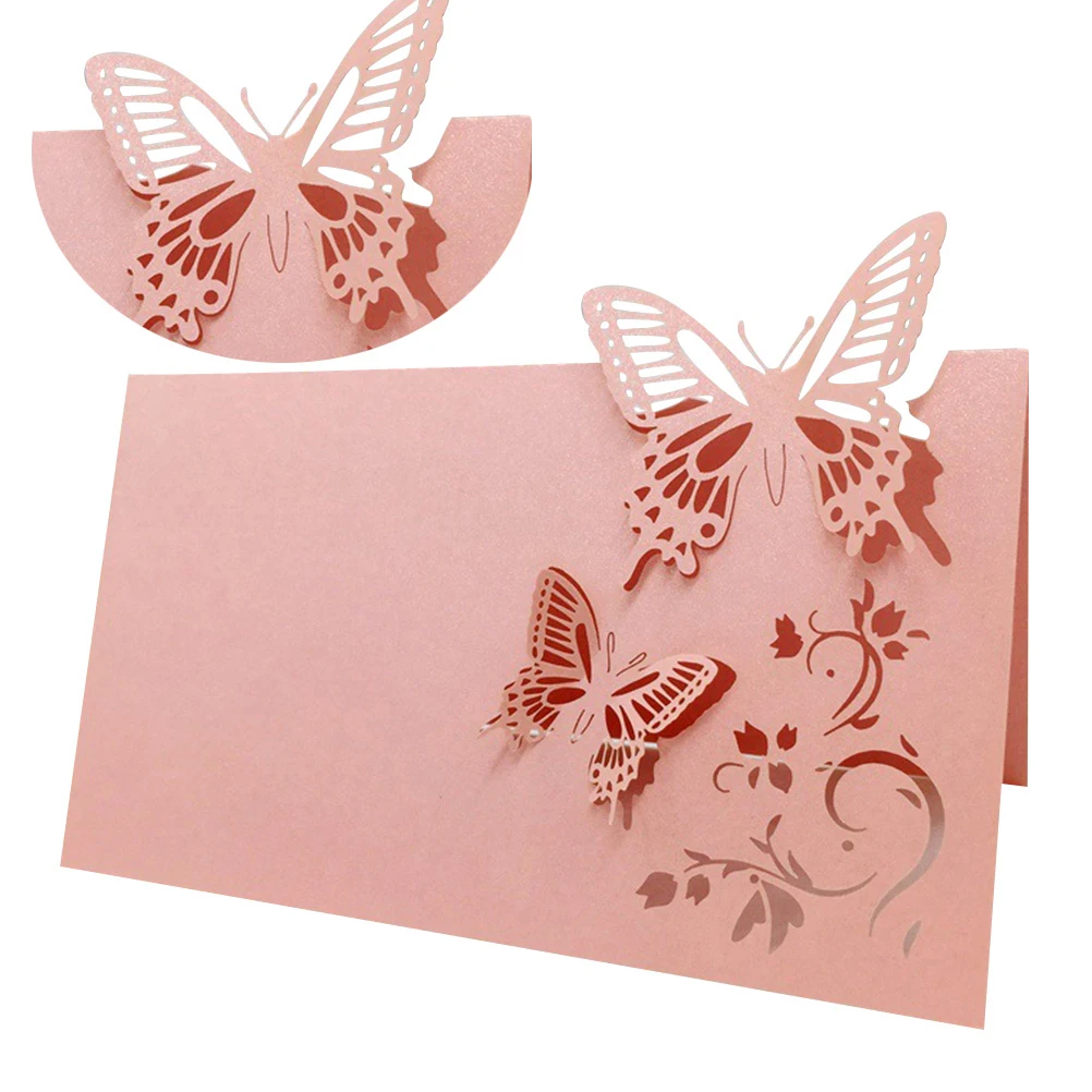

100pcs Wedding Place Cards Elegant Seat Name Card Holders for Party Decor Banquet Feast Table Settings Invitations