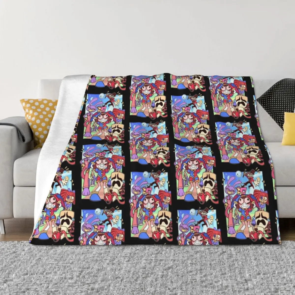 

The Amazing Digital Circus Retro Throw Blanket Bed Sofas Luxury Designer Sofa Blankets
