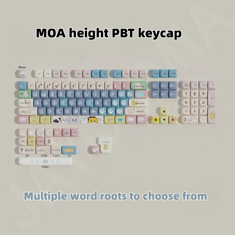 

MOA PBT Keycaps for Mechanical Keyboard, EU Layout German French Korean Language, Dye-Sublimation Keycap Set
