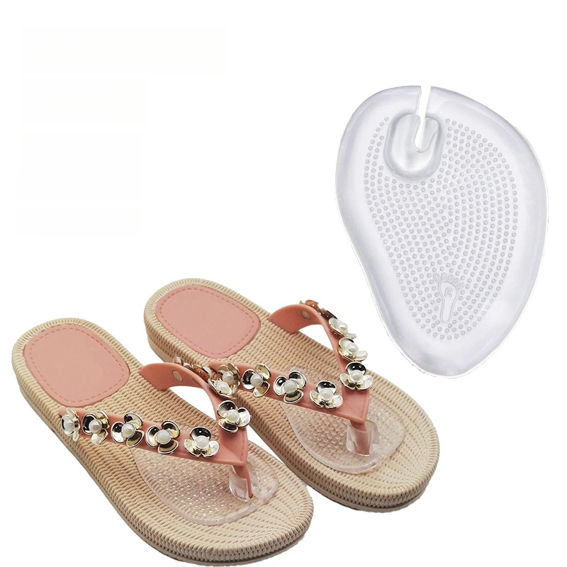 Silicone Flip-flops Shoes Insoles Slippers Feet Pads Comfortable Foot Care Products Sandals Forefoot Particle Non-slip Cushion