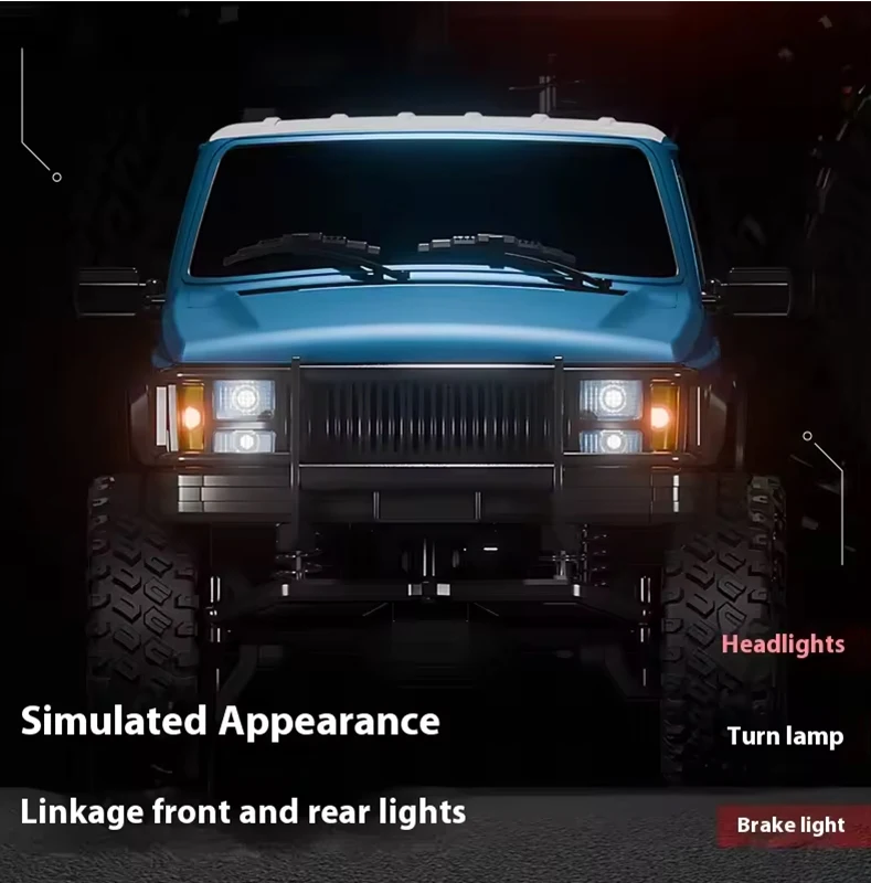 Voiture d'escalade tout-terrain télécommandée, échelle 1:18, phares liés, Proportion complète, moteur 2.4G 4WD, modèle de ramassage, jouets, cadeau