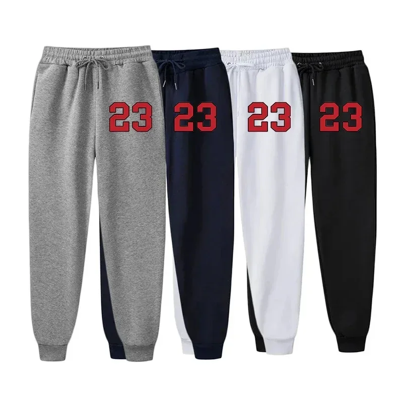 

Men's Luxury Print Fleece Sweatpants Warm Jogging Pants Multiple PacksMale Outdoor Trousers Straight Trouse New Autumn Winter