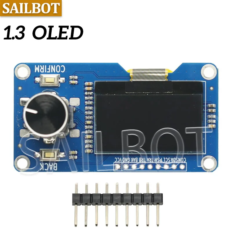 0.96/1.3 inch white oled display screen combined with EC11 rotary encoder module IIC interface for arduino