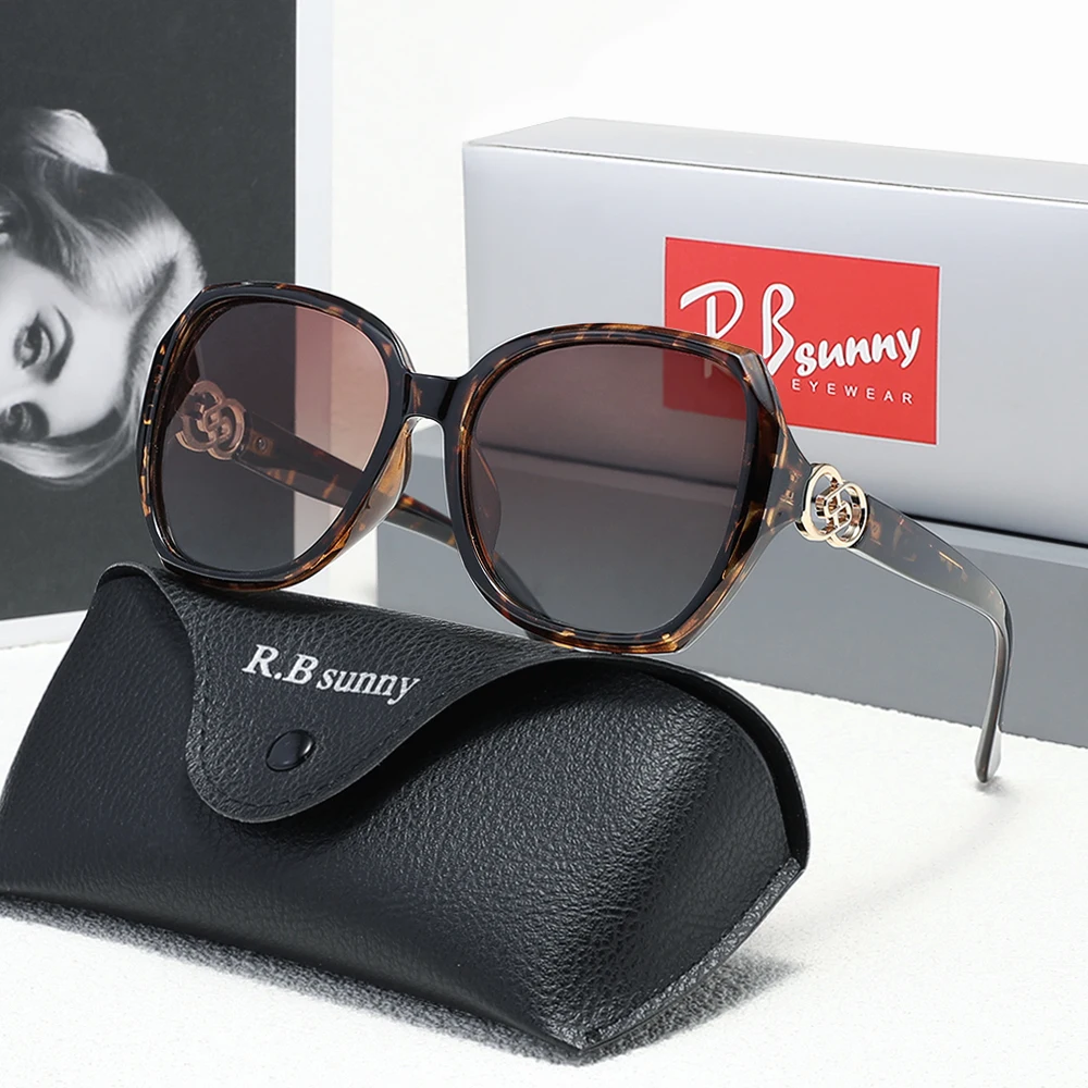 

RBsunny брендовые модные женские солнцезащитные очки UV400, поляризационные очки для вождения на открытом воздухе, вечерние мужские антибликовые очки в большой квадратной оправе
