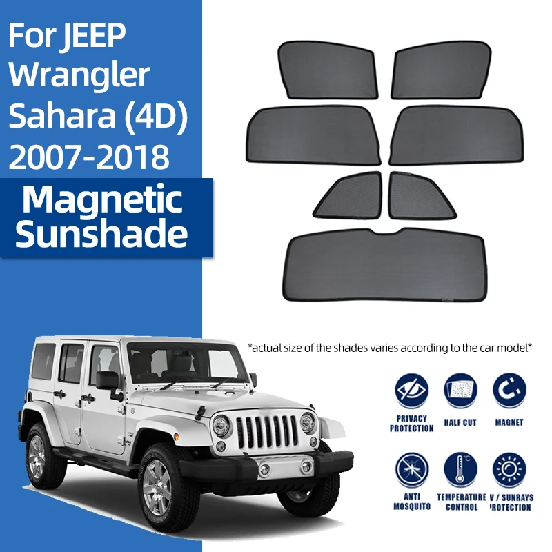 

For Jeep Wrangler Sahara JK 2007-2018 Car Sunshade Shield Front Windshield Blind Curtain Rear Side Baby Window Sun Shade Visor