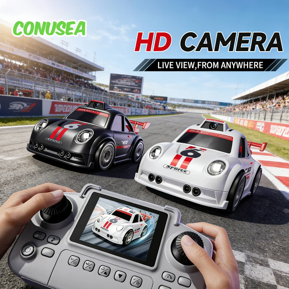 C6 MINI Drift Cars with HD Camera Remote Control Vehicle Radio Racing Car Drifting Desktop Toy for Kids Adults Birthday Gifts