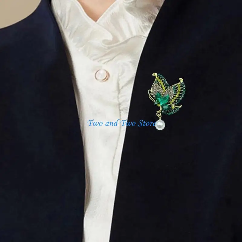 HX6F Sparkling Crystal Butterfly Jewelry Jewelry Pin