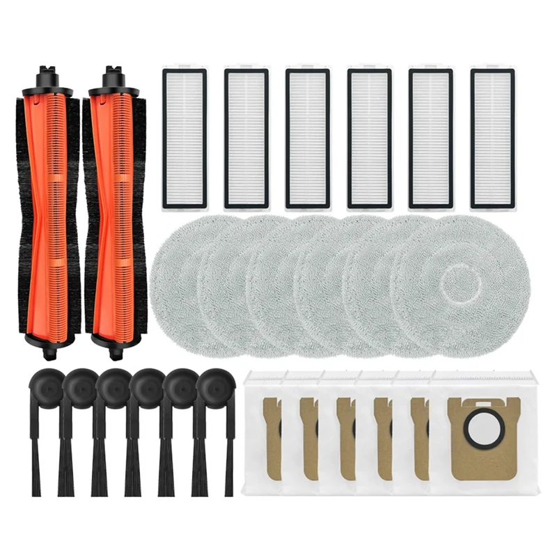 

A76G-Compatible Anti-Tangle Roller Brush Side Brush Dust Bag Filter Mop Cloth For Xiaomi For Mijia M40S Vacuum Replacement Parts