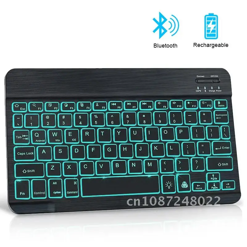 

Compact Wireless Keyboard for iPad with Backlit Spanish Tablet Rechargeable Keyboard for Laptop Cell Phone iPad