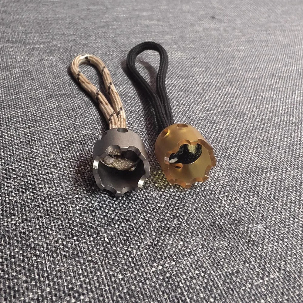 1 Piece Titanium,Pei Ghost EDC Tool Pendant Bead Backpack Zip Pendant