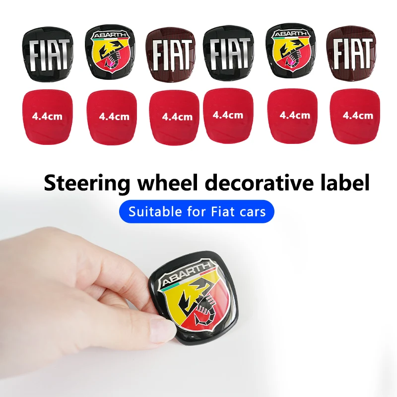 1 peça adesivo emblema para volante de carro 3d 44mm para fiat fiorino fastback e-lysse doblo cronos centoventi 600 500x 500l