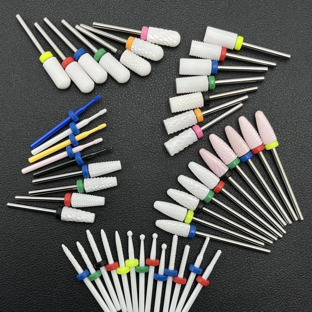 1pcs Super ceramic carbide milling cutter nail drill bits silicone polishing cuticle skin clean clean brush tools