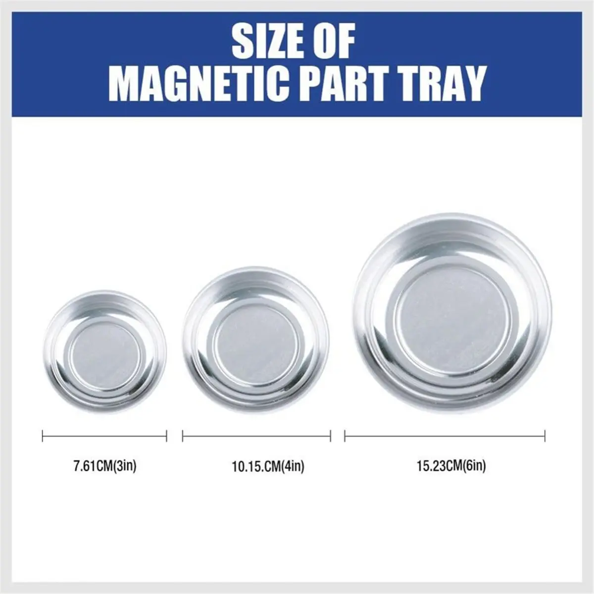 DT38 3 Pcs Magnetic Tray Round Magnetic Parts Tray 3 Inch 4 Inch 6 Inch Magnetic Tray for 'S Stainless Steel
