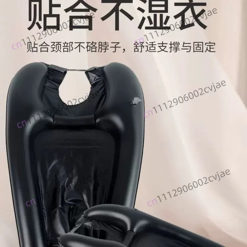 Household inflatable shampoo basin, portable shampoo slot on bed, foldable storage, shampoo pad lying next to the bed
