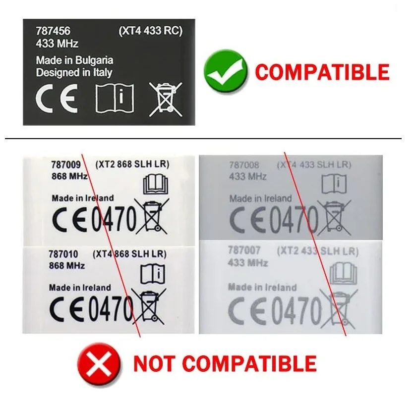 Imagem -06 - Porta de Garagem Elétrica Controle Remoto Abridor de Portão Controlador 787456 Xt4 433 rc 433mhz Xt4433rc Pcs 10 Pcs