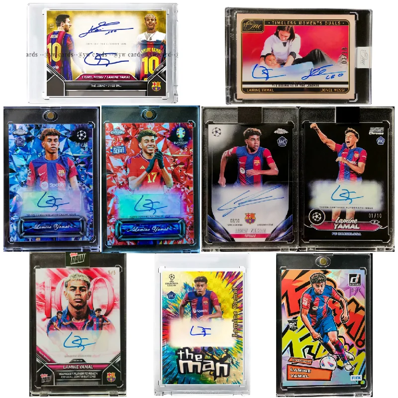 DIY Handmade Panini Football Card Rare Dual Autograph Card of World Cup Champions Yamal & Messi Collectible Gift for Fans