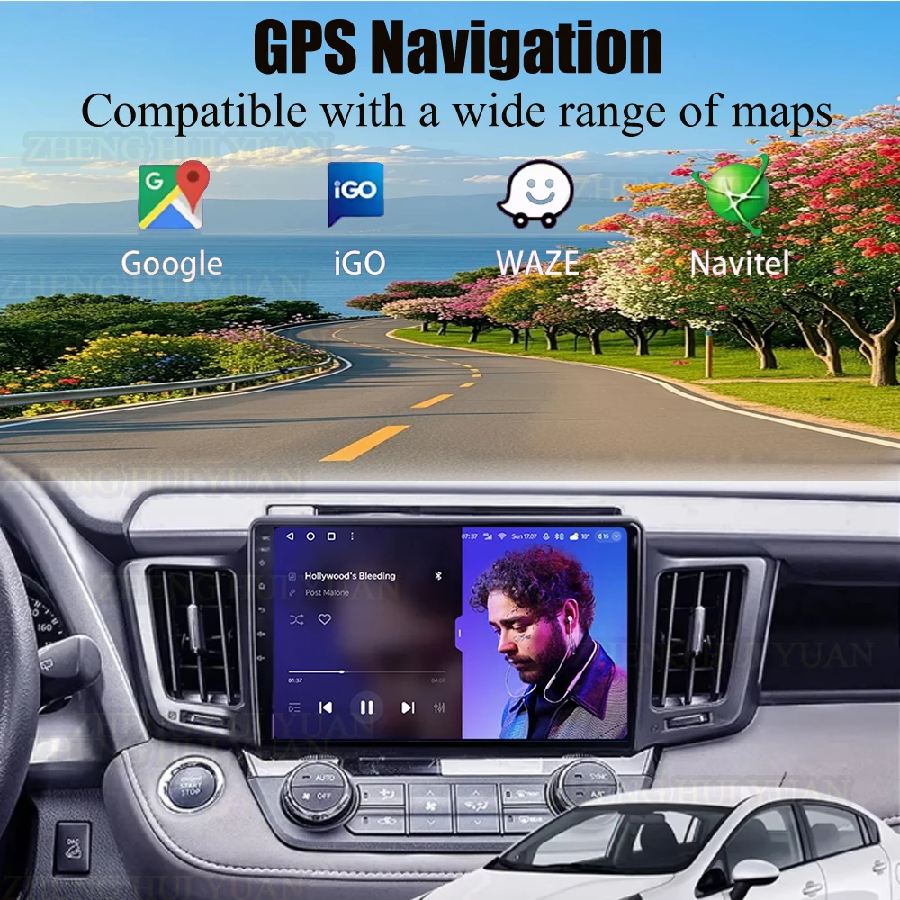 Android 15 Carplay Car Radio For Toyota RAV4 RAV 4 XA40 2012-2019 Navigation GPS Multimedia Player WiFi+4G stereo BT 360 Camera