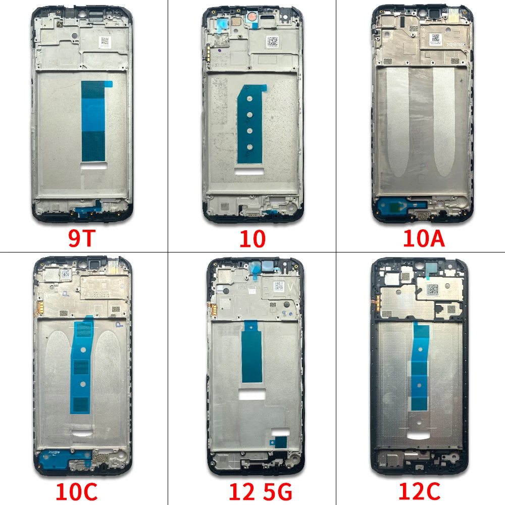 Front Housing Middle Frame LCD Frame Screen Bezel Cover Holder Parts For Redmi 10 10A 10C 7 7A 8 8A 9 9A 9C 9T 12 12C 4G 5G 13C