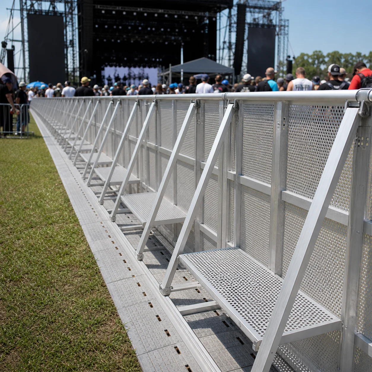 【Premium Quality】Portable Event Crowd Control Barrier, Heavy  Interlocking Steel Barricade, Rustproof Temporary Perimeter Fe