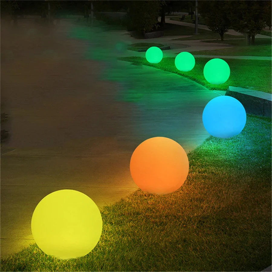 RGB LED Glow Round Ball Lamp Battery Powered 16 Colors Indoor Outdoor Decor Night Lights for Garden Party Wedding Landscape Lawn