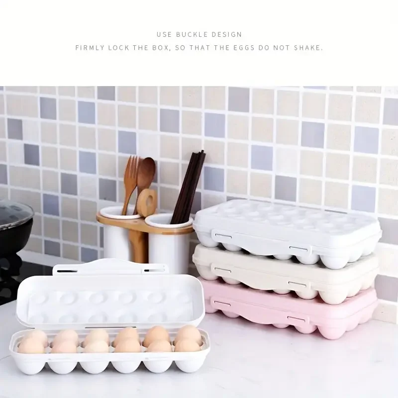 1pc 18 Grids Storage Box Organizer Plastic Acrylic Egg Fresh-Keeping Refrigerator Storage Box Kitchen Household Egg Storage Box