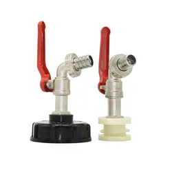 IBC Faucet Adapter S60 15mm 5/8 Hose Barb Hose Valve Connector For 1000 liter Ton Bucket Faucet Alloy Accessory