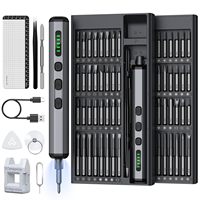 Precision Electric Screwdriver Set 68 in 1 Cordless 64 S2 Precision Drill Bits 5 Torque Settings LED Hand Repair Tool Kit