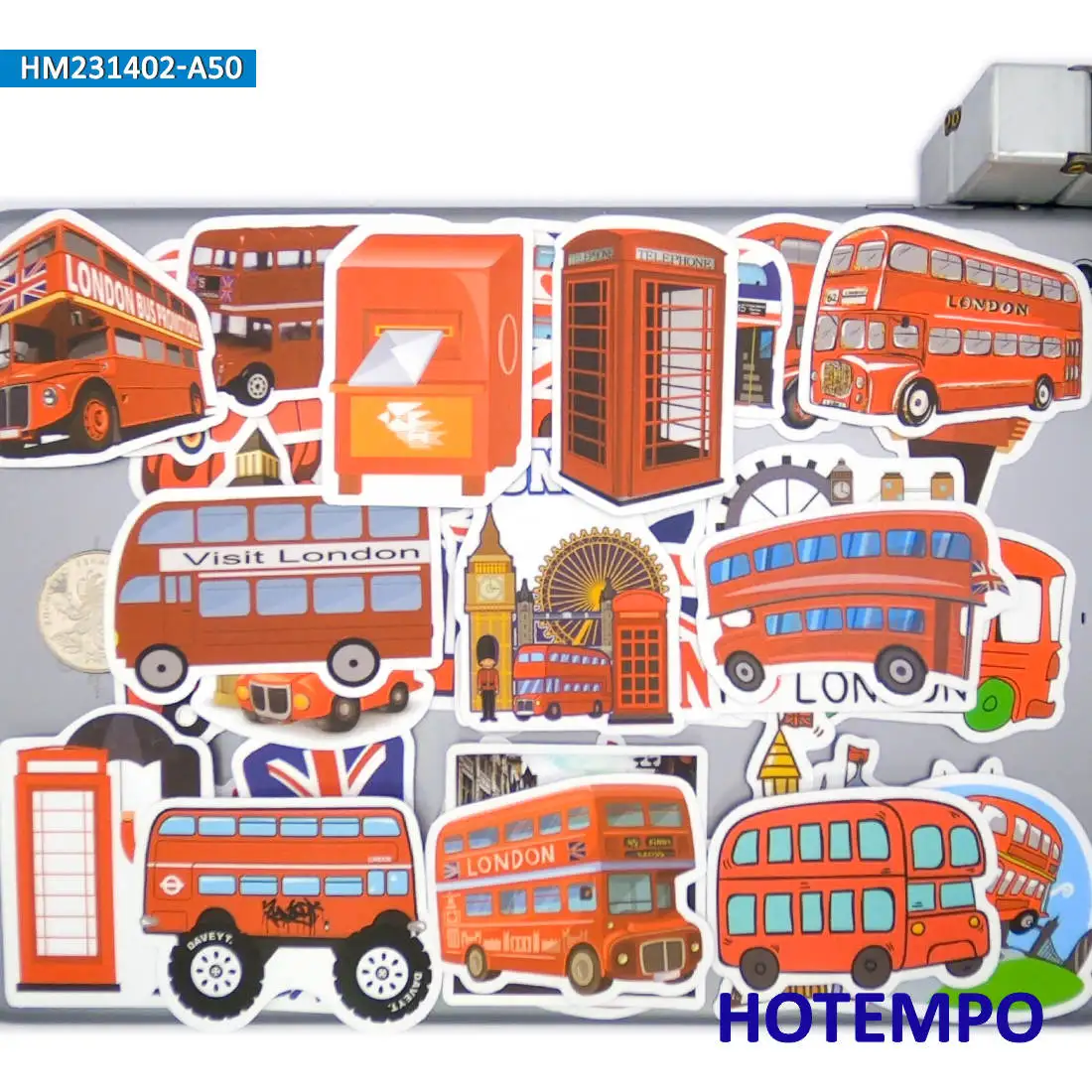 ملصقات لندن الحمراء ، ميزات المناظر الطبيعية الحضرية ، ثقافة السفر, للديكور الإبداعي DIY ، ألعاب ملصقات ممتعة, 20/30/50 قطعة