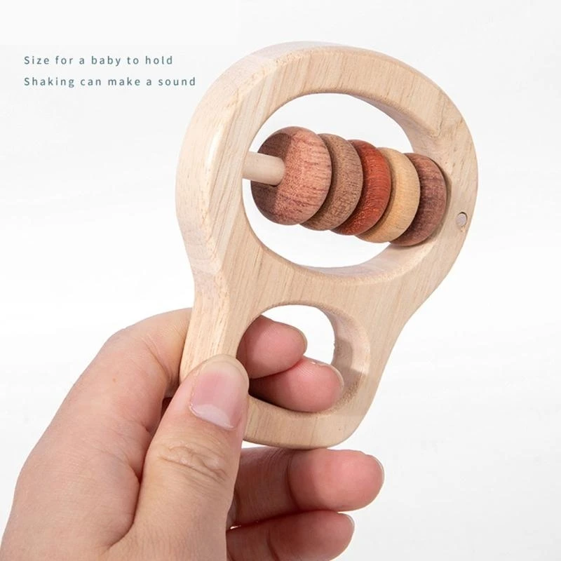 Sonajero mordedor, campanilla geométrica, juguete para bebés, entrenamiento habilidades motoras finas, cochecito infantil,