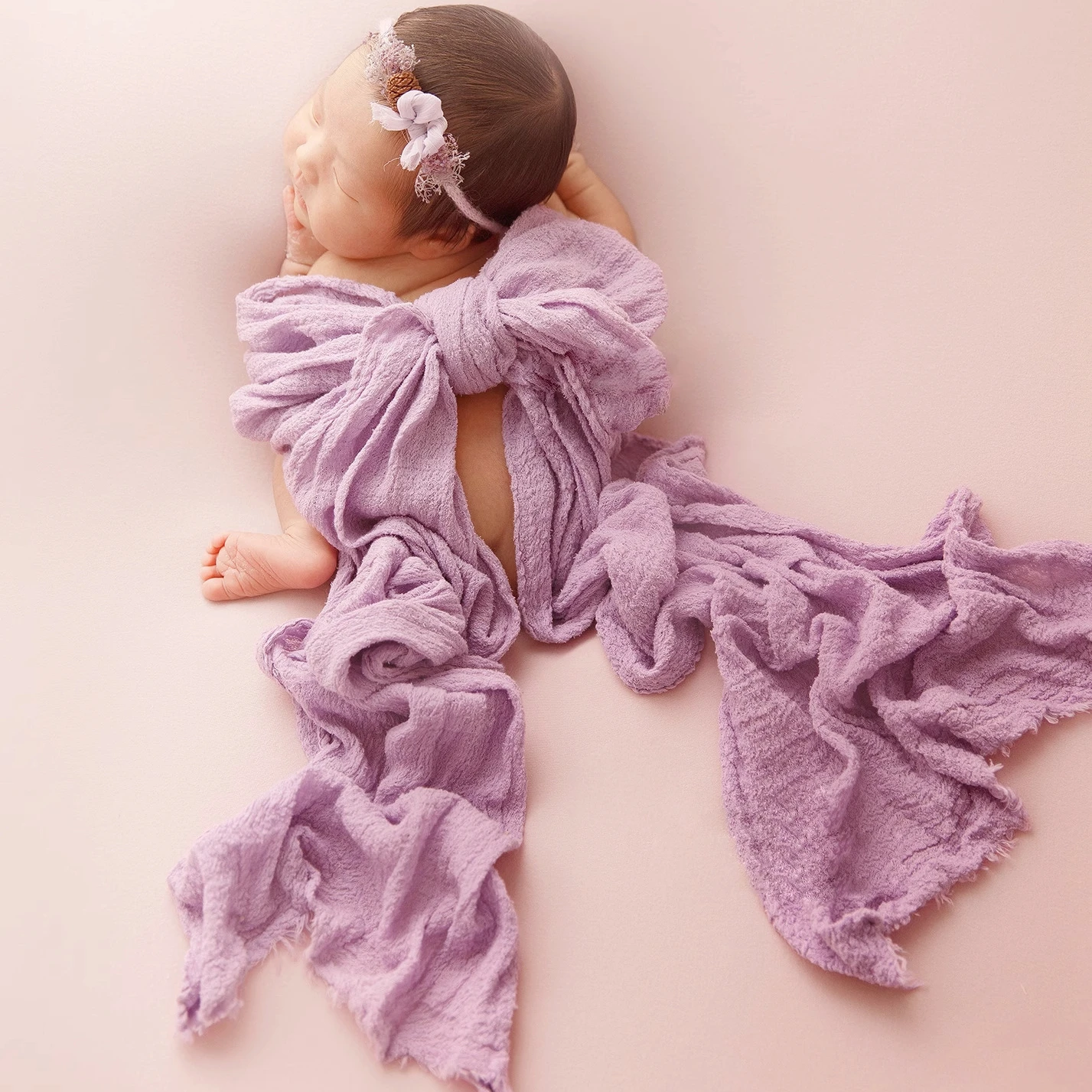 Newborn Cheesecloth Wrap Baby Photography Props Posing Fabric Cotton Stretch Blanket Hand Dyed Newborn Layer Wrap